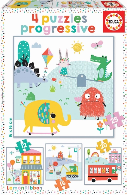 EDUCA Lemon Ribbon børnepuslespil 4-i-1 (12–25 brikker)