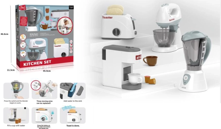 Sæt med små husholdningsapparater til børn 4-i-1