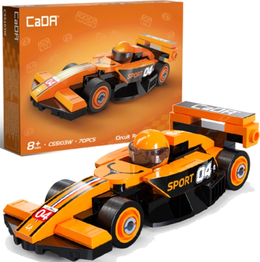 CaDA byggesæt racerbil Circuit Racing Car orange 70 dele