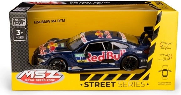 MSZ BMW M4 DTM Red Bull i målestoksforhold 1:24, blå