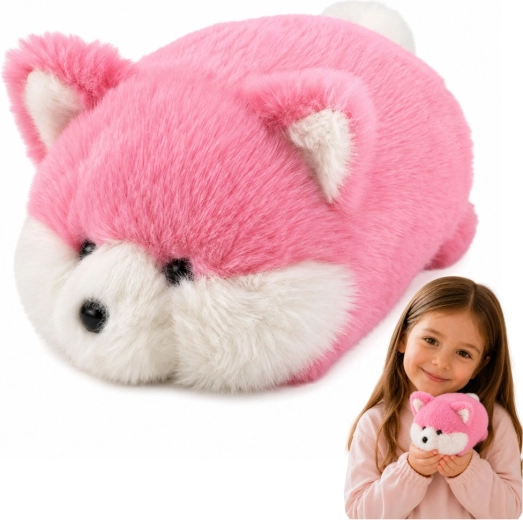 Plys-lyserød ræv nussebamse 16 cm – 1 stk.
