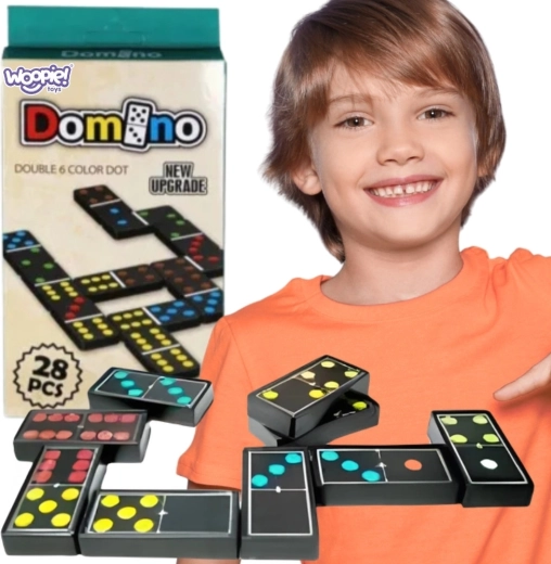 WOOPIE Farverigt domino for hele familien, 28 brikker