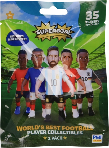 Supergoal fodboldspillerfigur med miniplakat