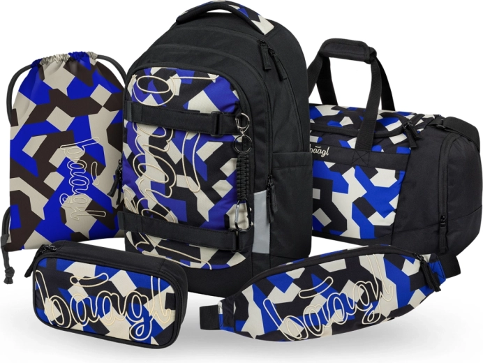 Baagl skolesæt 5 i 1 Skate Max Variety – rygsæk, penalhus, gymnastikpose, sportstaske og bæltetaske (GRS)