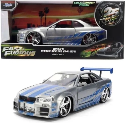 Jada model Nissan Skyline GT-R fra filmen Fast & Furious, jubilæumsudgave 1:24