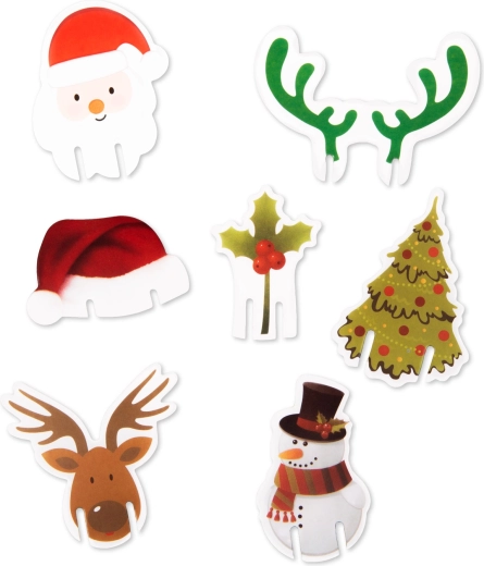 Julepynt til glas, 8 designs, 16 stk.