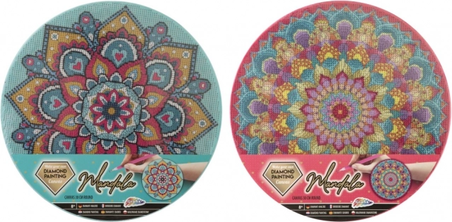 Grafix diamantmaling på ramme – turkis mandala 30 cm