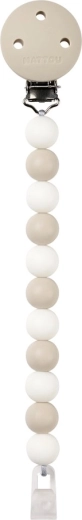 Nattou silikone sutteklips clay/white (BPA-fri)