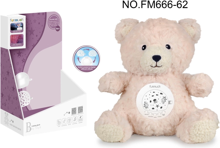 Interaktiv Miso-bamse med projektor, hvid