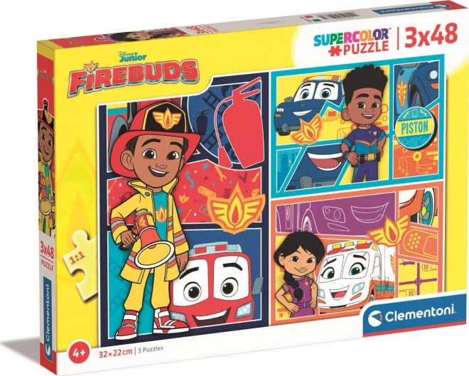 CLEMENTONI Puslespil Firebuds 3x48 brikker