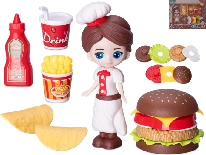 Kokkedukke 15 cm med tilbehør