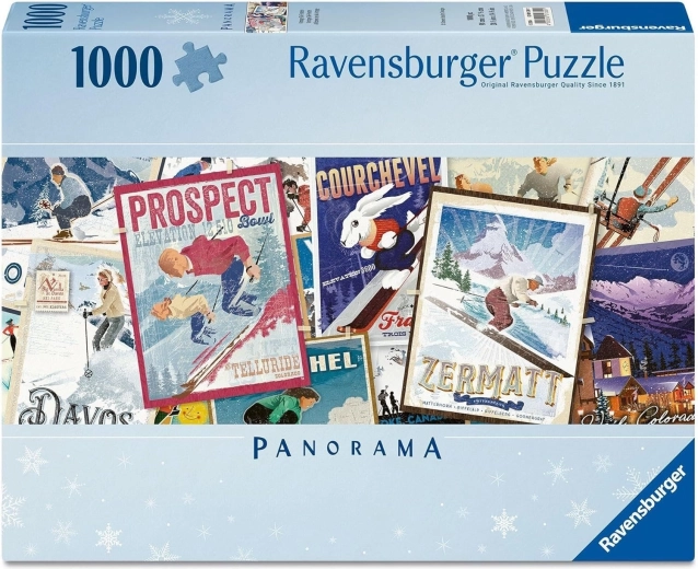 Ravensburger panoramapuslespil Gamle skiplakater 1000 brikker