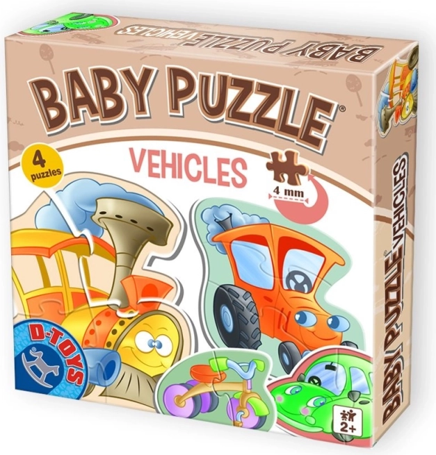 Babypuslespil transportmidler 4-i-1 (2–4 brikker) fra D-Toys
