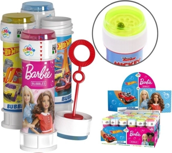 Sæbebobler Mattel Barbie og Hot Wheels 60 ml display 36 stk.