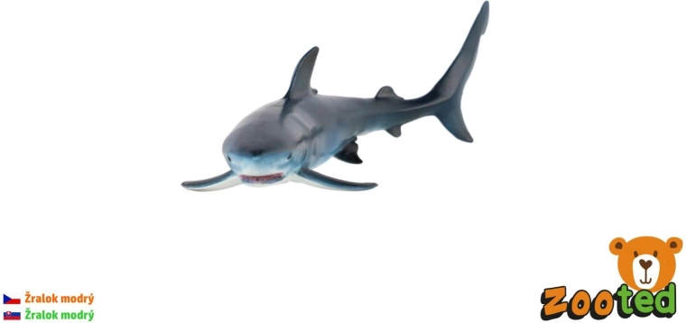 Plastfigur af en blåhaj, 15 cm