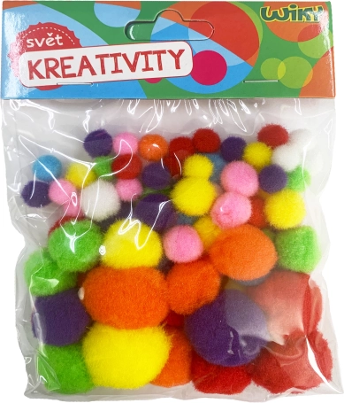 Blandet Størrelse Pom Pom, 80 stk