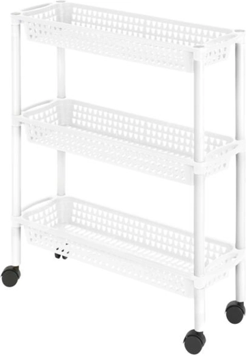 Heidrun plastikreol på hjul med 3 kurve 60 × 18 × 61 cm (mix af farver)