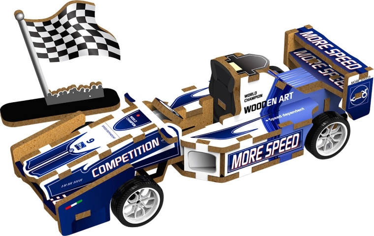 2Kids Toys 3D træbyggesæt – racerformel
