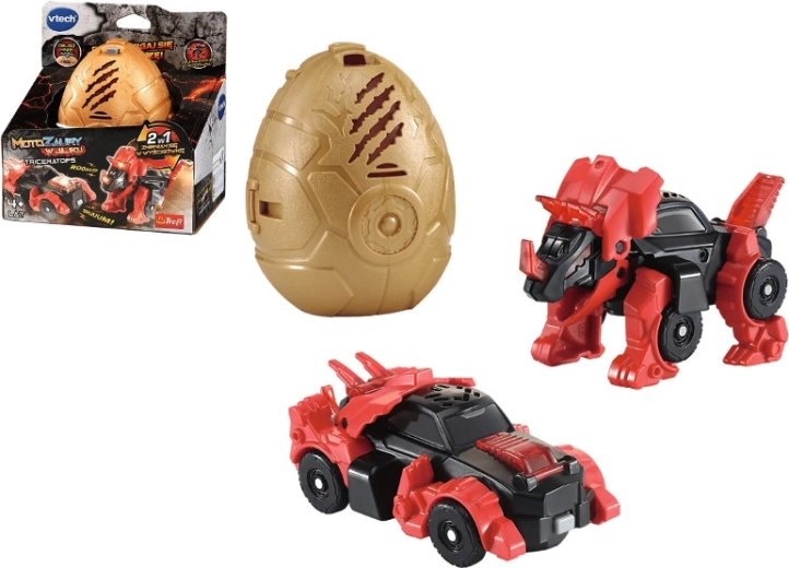 VTech Motozaurer Triceratops i æg – transformerbar dinosaur til racerbil med lys og lyde
