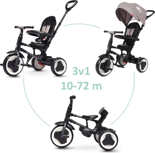 Qplay Rito foldbar trehjulet cykel eva grå