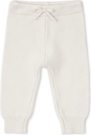 Lodger strikkede varme babybukser i merinould cream, str. 68