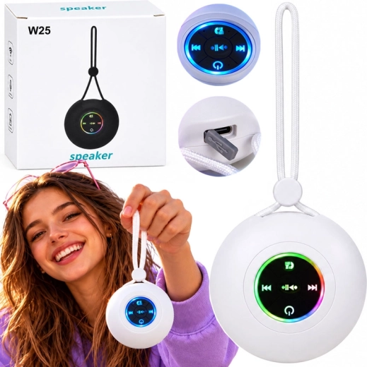 Bærbar Bluetooth-højttaler med ophængningsstrop og RGB-belysning