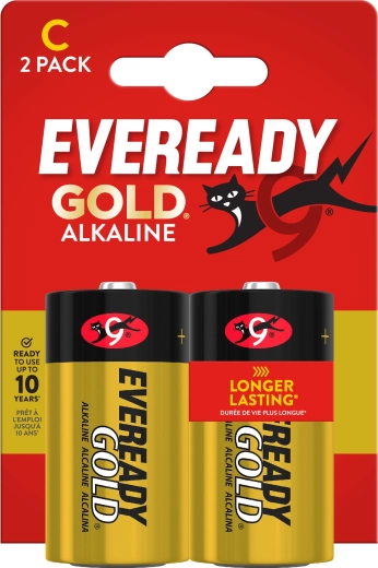Alkaliske batterier ENERGIZER Eveready Gold C (LR14) 1,5 V – 2 stk.