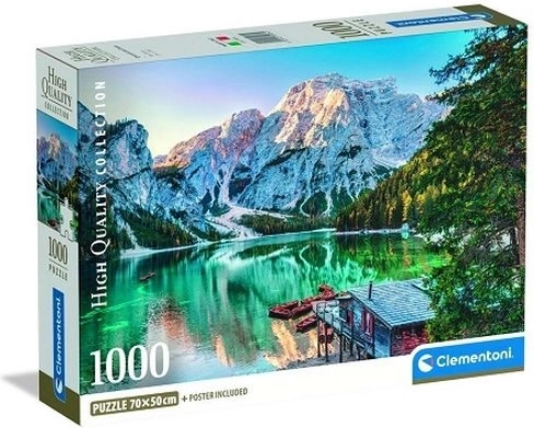 Clementoni puslespil Compact Emerald Lake Braies 1000 brikker