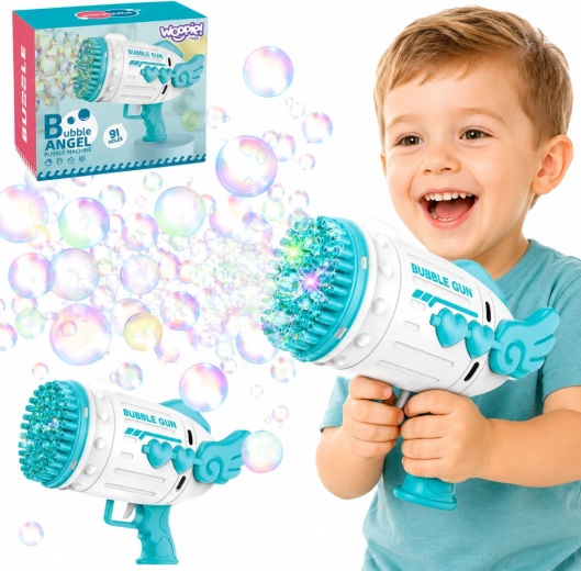 Woopie boblepistol Bubble Angel med 91 huller, blå