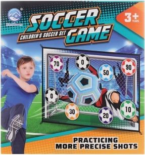 Billedstof-fodboldmål 150 × 100 cm med blød bold