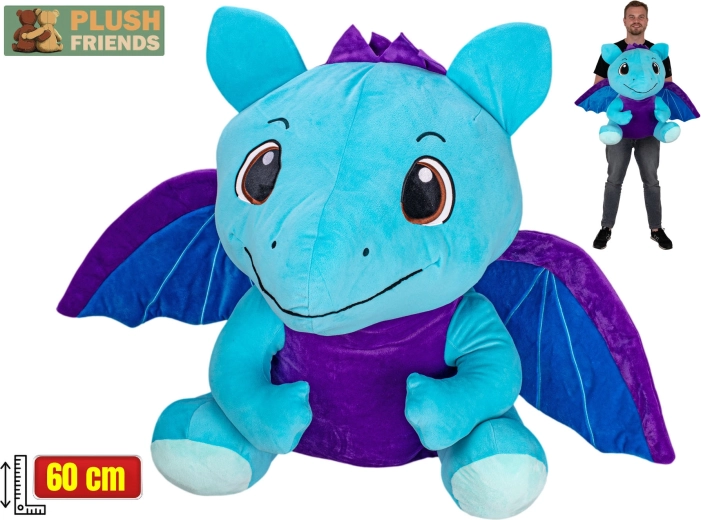 Plush Friends drage blå plys 60 cm siddende
