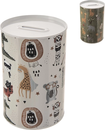 Blikkumulat sparebøsse Animal kids til børn 10 × 15 cm