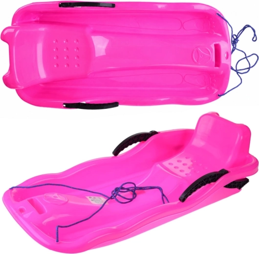 Plastiksneglider med snor og bremser, lyserød – Pink