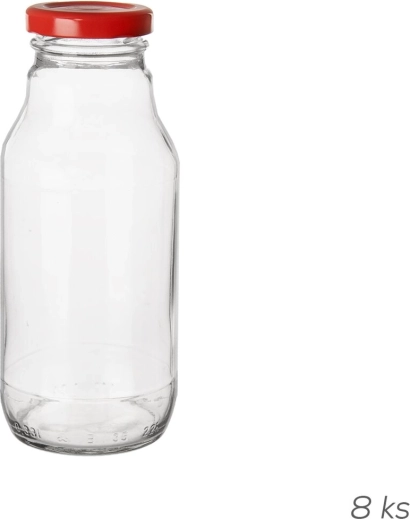 Glasflaske med metal­låg 0,33 l (8 stk)