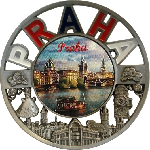 Magnet Prag – souvenir med skumringsfoto
