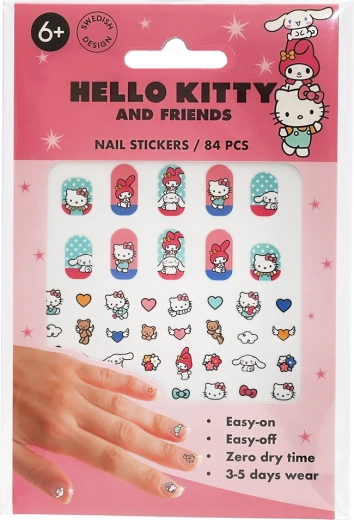 Hello Kitty børnenegleklistermærker (84 stk.)