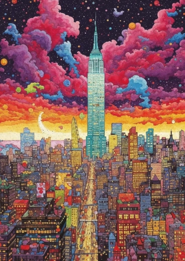 Puslespil ART PUZZLE WOWO-serie: farverigt New York 1000 brikker