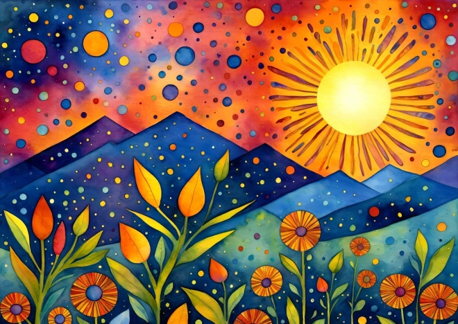 Puslespil Regn ved solnedgang 1000 brikker