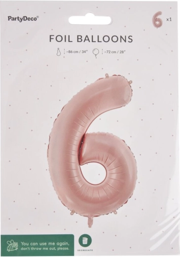Folieballon tal 6 beige 72 cm