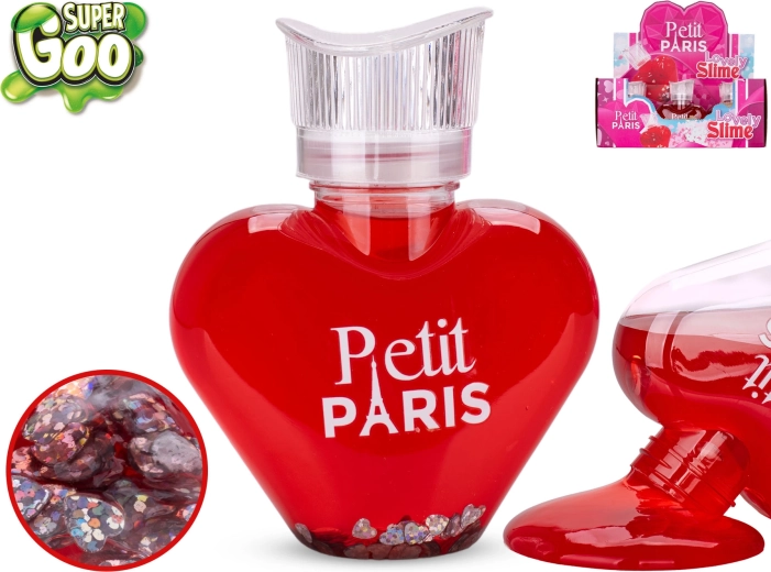 Super Goo slim Petit Paris med glimmer i hjerteformet flaske 300 g (12 stk)