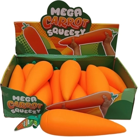 Mega squeeze strækbar anti-stress-gulerod XL jumbo