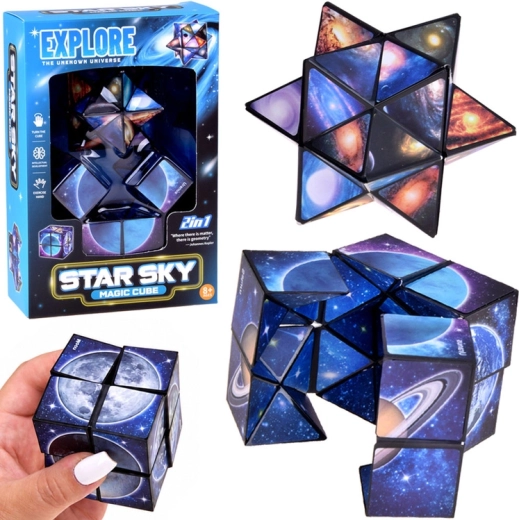 Magisk transformationskube 2-i-1 Star Sky – kosmisk puslespil