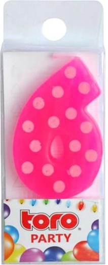 Kagelys tal 6 TORO med spids 4,5 cm