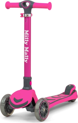 Trehjulet børnescooter Milly Mally Boogie, pink