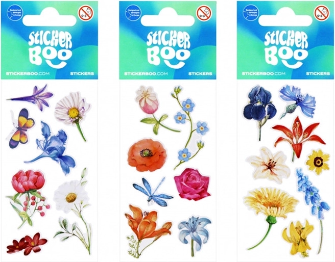 Klistermærker med blomster - 1 stk.