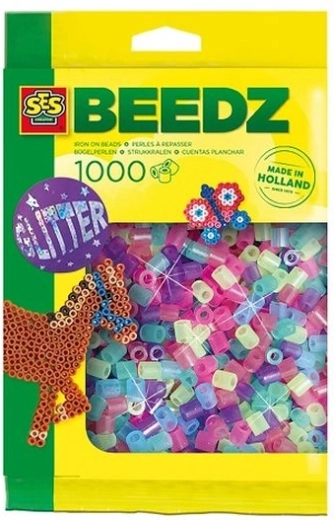 SES Creative strygeperler med glimmer 1000 stk.