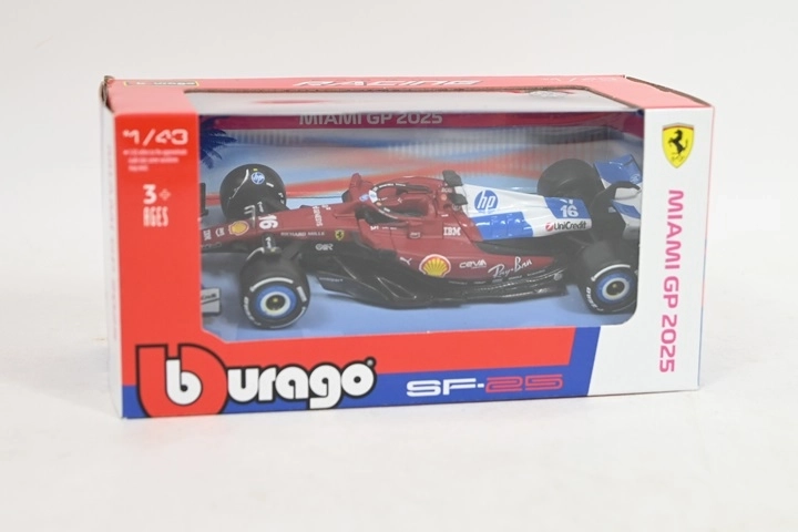 Bburago model Ferrari SF-25 nr. 16 Charles Leclerc Miami 1:43