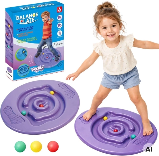 WOOPIE balancebræt med labyrint, lilla