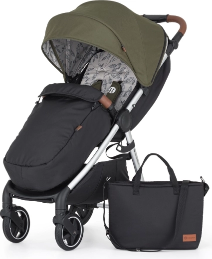 Petite&Mars sportklapvogn Royal3 silver mature olive