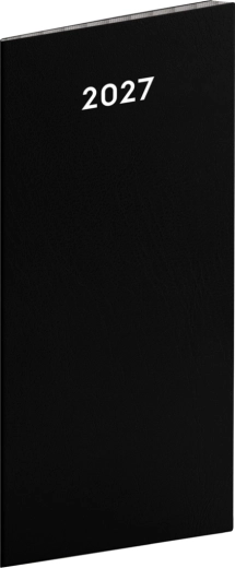 Notique lommeaftalebog sort 2027 (8 × 18 cm)